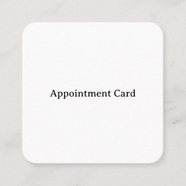 Professional Business Rounded 2.5" x 2.5" Flat Appointment Card (Front)