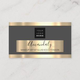 Professional Business Services Gold Logo VIP Grey Business Card