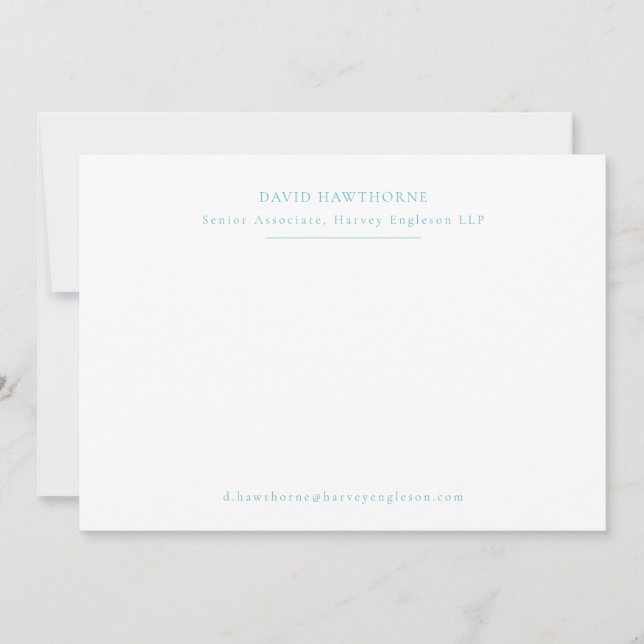 Professional Business Simple Sapphire Blue Note Card (Front)
