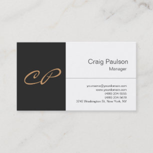 Professional Calligraphic Monogram Business Card