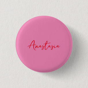 Professional calligraphy name custom pink 1 inch round button