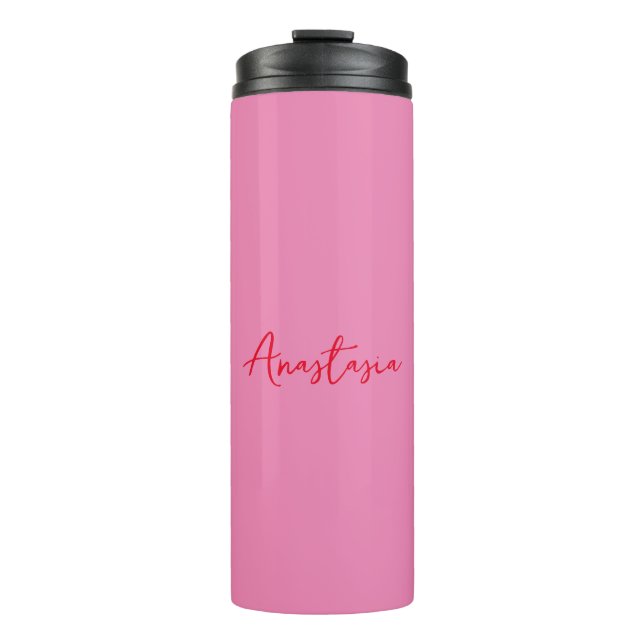 Professional calligraphy name custom pink thermal tumbler (Front)