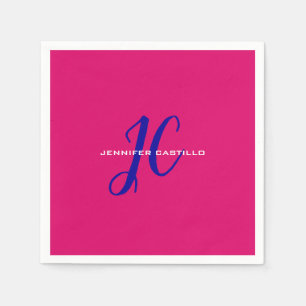 Professional Calligraphy Script Monogram Girly Napkin