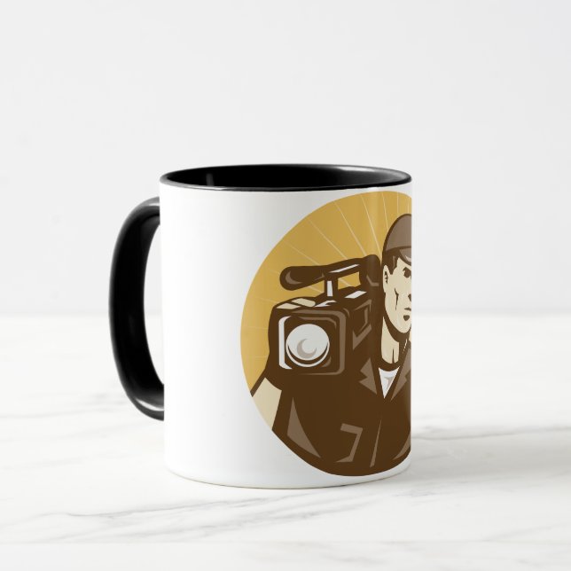 Professional Cameraman and Videographer Retro Mug (Front Left)