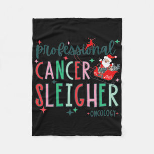 Professional Cancer Sleigher Oncology Nurse Christ Fleece Blanket