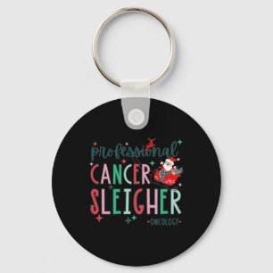 Professional Cancer Sleigher Oncology Nurse Christ Keychain