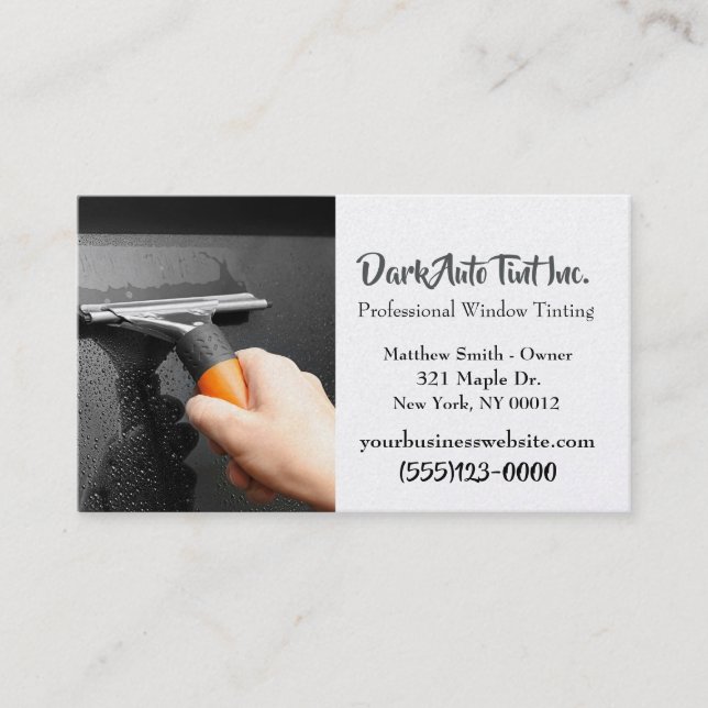 Professional Car Auto Window Tint Service Business Card (Front)