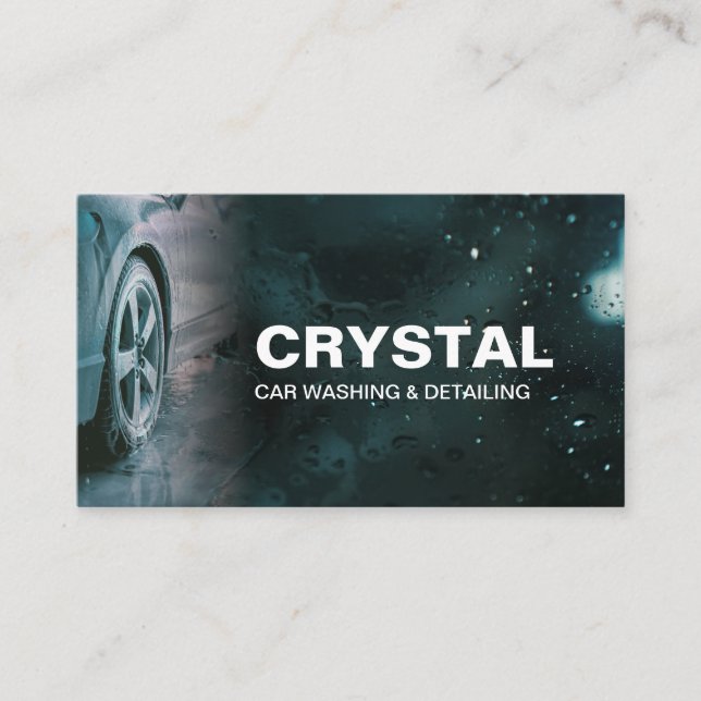 Professional Car Washing and Auto Detailing Business Card (Front)