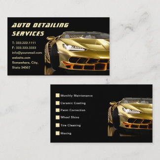 Professional Car Washing and Auto Detailing  Business Card