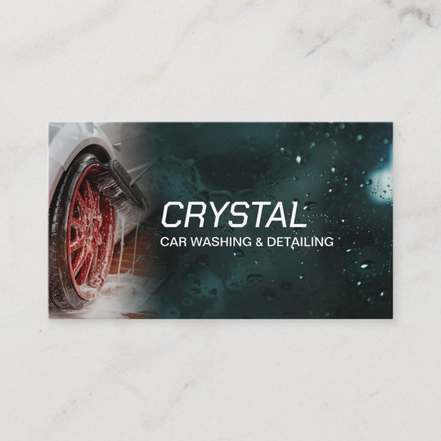 Professional Car Washing and Auto Detailing Business Card (Front)