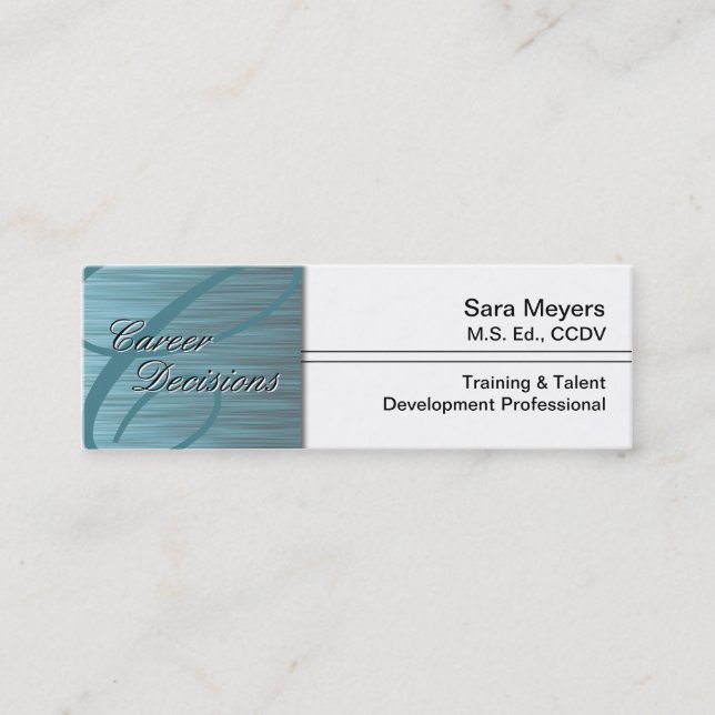 Professional Career Business Card - Monogram Blue (Front)
