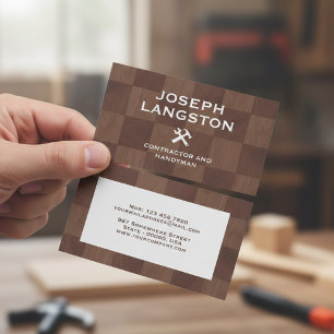 Professional Carpenter & Construction Contractor Business Card