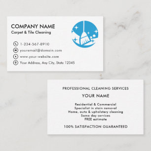 Professional Carpet & Tile Cleaning Logo Business Card