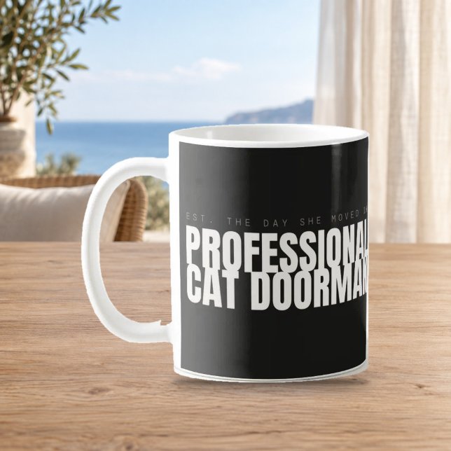 Professional Cat Doorman Funny Cat Mug (Creator Uploaded)
