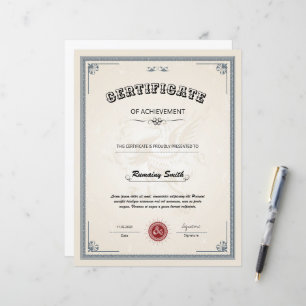 Professional Certificate of Achievement Template