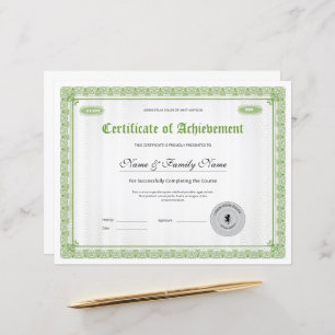 Professional Certificate of Achievement Template 