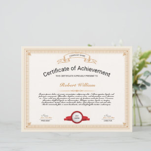 Professional Certificate of Achievement Template