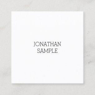 Professional Charming Simple Square Modern Plain Square Business Card