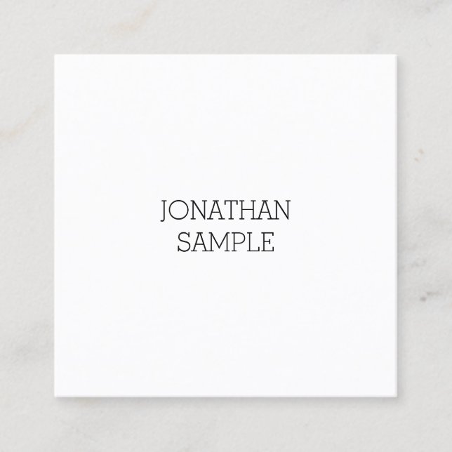 Professional Charming Simple Square Modern Plain Square Business Card (Front)