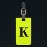 Professional Chartreuse Yellow Neon Monogram Name Luggage Tag<br><div class="desc">Monogrammed initial and also personal details like name,  address,  phone number and email all of which you can edit. Designed with attractive solid neon yellow colour background,  you can change the colour if you wish. Cool travel gift idea for him or her.</div>
