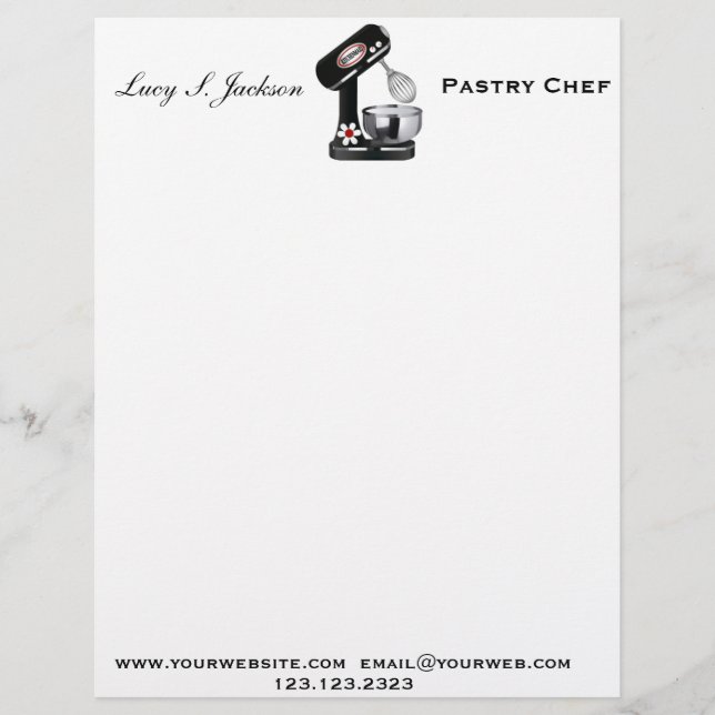 Professional Chef & Baker Letterhead Template (Front)