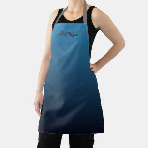 Professional Chef Blue Gradient Apron