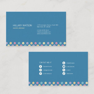 professional chic blue social networks business card