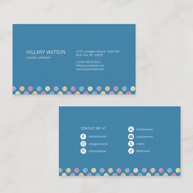 professional chic blue social networks business card (Creator Uploaded)