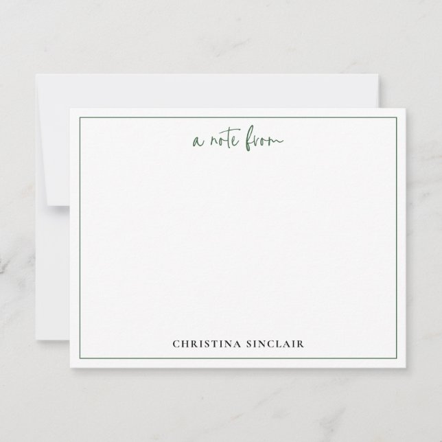 Professional Chic Emerald Green Typography Border Card (Front)