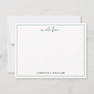 Professional Chic Emerald Green Typography Border Card