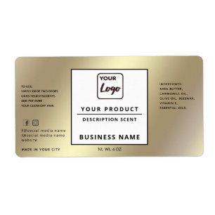 Professional chic simple logo gold product label