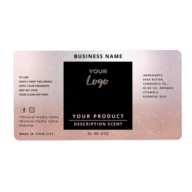Professional chic simple logo rose gold product (Front)