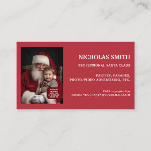 Professional Christmas Santa Claus Photo Business Card