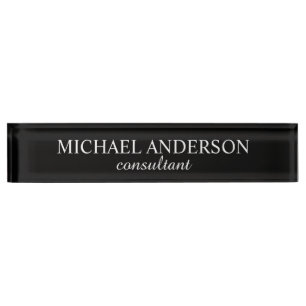 Professional Classic Black and White Nameplate
