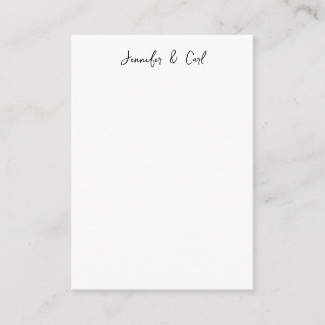 Professional Classic Calligraphy Minimalist Plain Enclosure Card (Front)