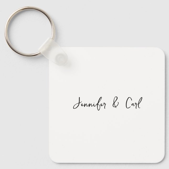 Professional Classic Calligraphy Minimalist Plain Keychain (Front)