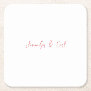 Professional Classic Calligraphy Minimalist Plain Square Paper Coaster