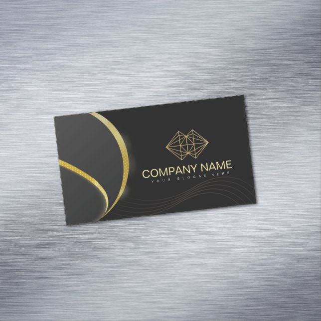  Professional Classic Elegant Black Gold  Magnetic Business Card (In Situ)