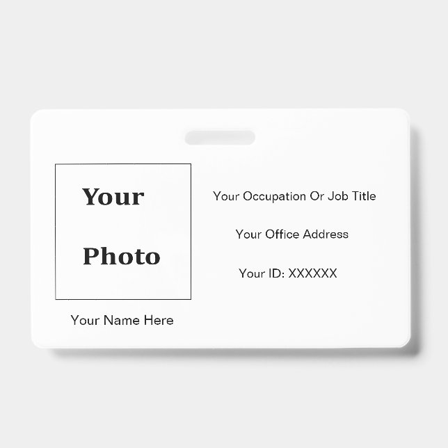 Professional Classic MInimal Photo Black White Badge (Front)