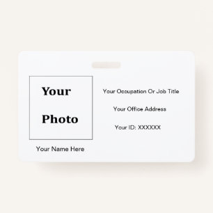 Professional Classic MInimal Photo Black White Badge
