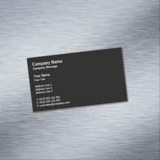 Professional Classic | Plain Black Magnetic Business Card