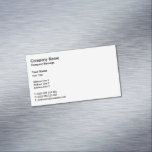 Professional Classic | Plain White Magnetic Business Card<br><div class="desc">A professional business card design for companies and their employees. Easy to customize with your information.</div>