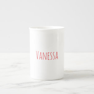 Professional classical calligraphy name custom red bone china mug