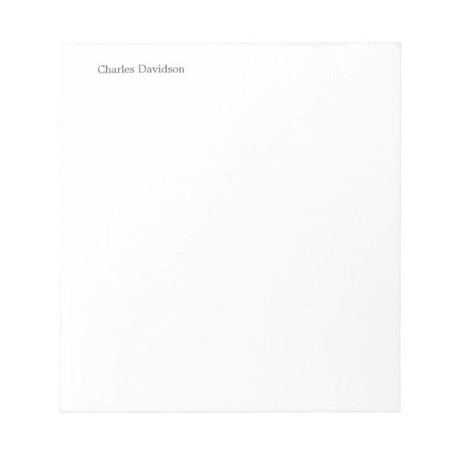 Professional Classical Font Minimalist Plain Name Notepad (Front)