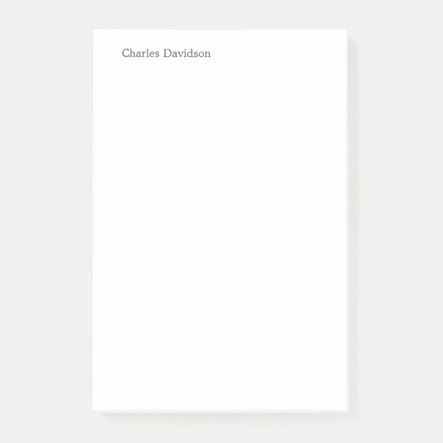 Professional Classical Font Minimalist Plain Name Post-it Notes (Front)