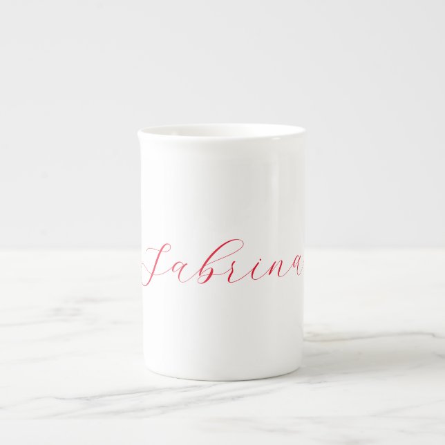 Professional classical handwriting name custom bone china mug (Front)