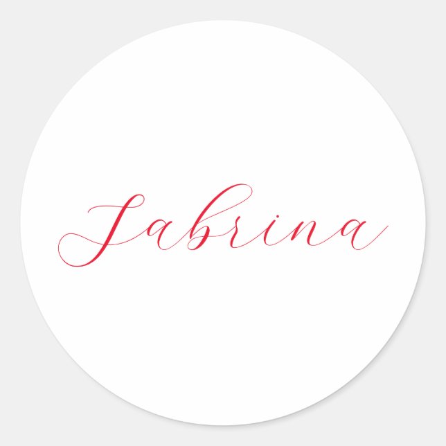 Professional classical handwriting name custom classic round sticker (Front)