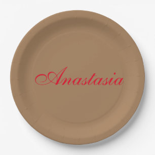 Professional classical handwriting name custom paper plate