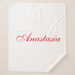 Professional classical handwriting name custom sherpa blanket