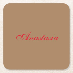 Professional classical handwriting name custom square paper coaster